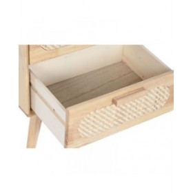 Comodino Home ESPRIT Legno Metallo Rattan 40 x 30 x 48 cm