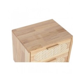 Comodino Home ESPRIT Legno Metallo Rattan 40 x 30 x 48 cm