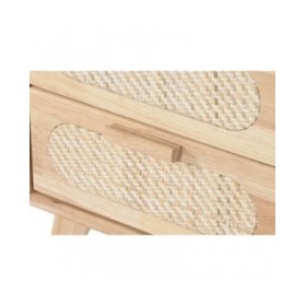 Comodino Home ESPRIT Legno Metallo Rattan 40 x 30 x 48 cm