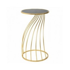 Tavolo aggiuntivo Alexandra House Living Oro Vetro 43 x 73 x 43 cm