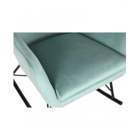 Sedia a Dondolo Home ESPRIT Nero Blu cielo Poliestere Metallo 68 x 90 x 92 cm