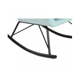 Sedia a Dondolo Home ESPRIT Nero Blu cielo Poliestere Metallo 68 x 90 x 92 cm