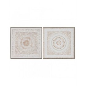 Quadro Home ESPRIT Mandala Scandinavo 100 x 4 x 100 cm (2 Unità)