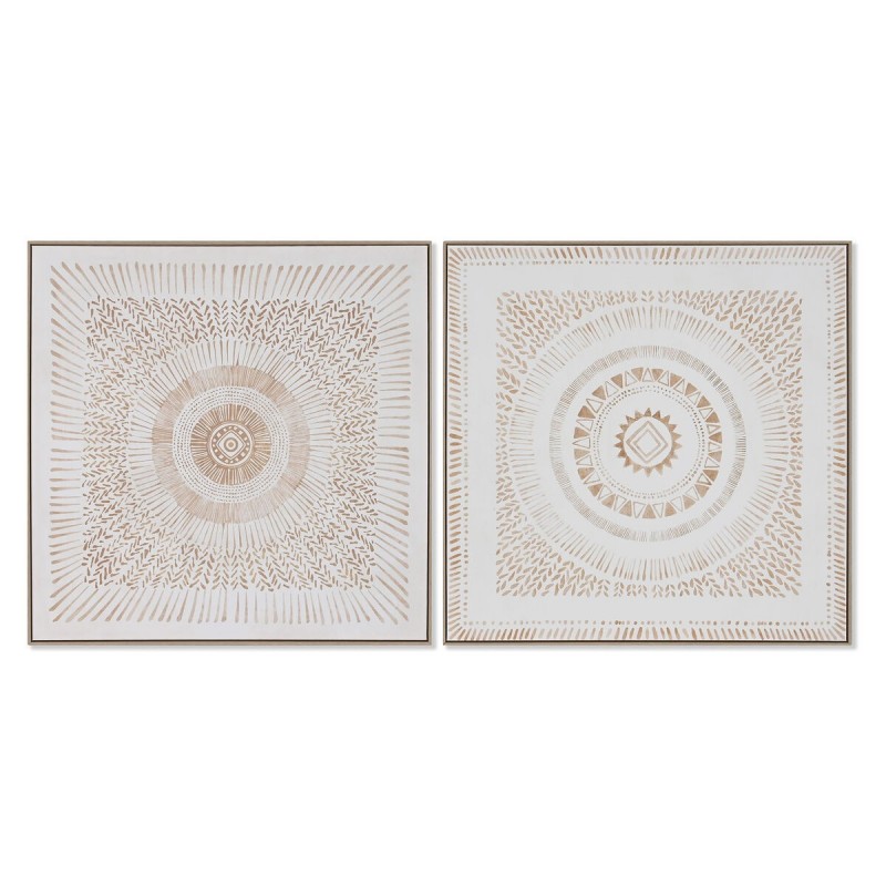 Quadro Home ESPRIT Mandala Scandinavo 100 x 4 x 100 cm (2 Unità)