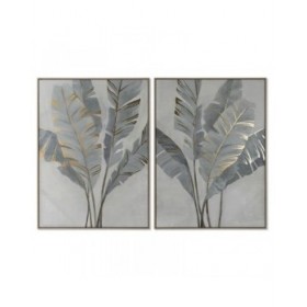 Quadro Home ESPRIT Palme Dorato Tropicale 90 x 4 x 120 cm (2 Unità)