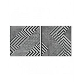 Quadro Home ESPRIT Astratto Moderno 100 x 4 x 100 cm (2 Unità)