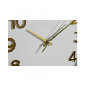 Orologio da Parete Home ESPRIT Bianco Dorato PVC 30 x 4 x 30 cm (2 Unità)