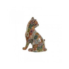 Statua Decorativa Home ESPRIT Multicolore Gatto Mediterraneo 11 x 10 x 16 cm (2 Unità)