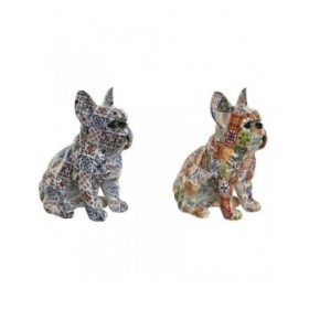 Statua Decorativa Home ESPRIT Multicolore Cane Mediterraneo 10 x 13 x 16 cm (2 Unità)