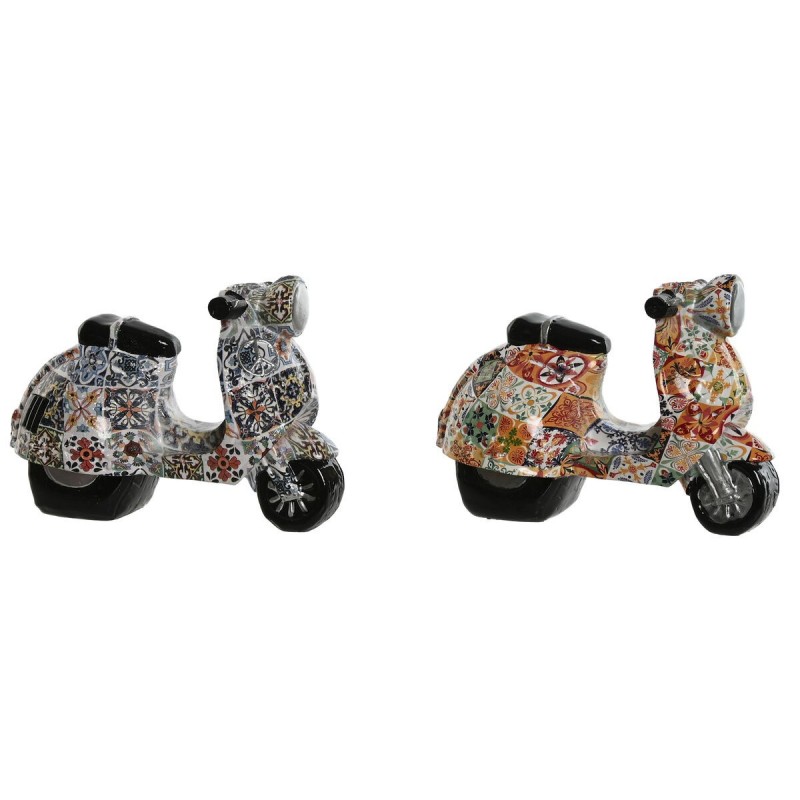 Statua Decorativa Home ESPRIT Multicolore Mediterraneo scooter 14 x 8 x 11 cm (2 Unità)