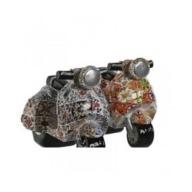 Statua Decorativa Home ESPRIT Multicolore Mediterraneo scooter 14 x 8 x 11 cm (2 Unità)