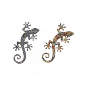 Decorazione da Parete Home ESPRIT Multicolore Lucertola Mediterraneo 13 x 5 x 29 cm (2 Unità)