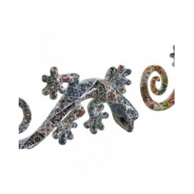 Decorazione da Parete Home ESPRIT Multicolore Lucertola Mediterraneo 10 x 4 x 22 cm (2 Unità)