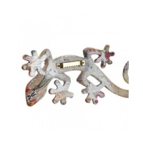 Decorazione da Parete Home ESPRIT Multicolore Lucertola Mediterraneo 10 x 4 x 22 cm (2 Unità)