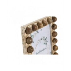 Cornice Portafoto Home ESPRIT Bianco Marrone Cristallo Legno di mango 21 x 3 x 26 cm
