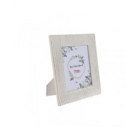 Cornice Portafoto Home ESPRIT Bianco Cristallo Legno MDF Indiano 32 x 1,5 x 37 cm