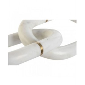 Statua Decorativa Home ESPRIT Bianco Dorato Catena 13 x 13 x 28 cm
