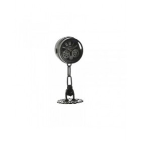 Orologio da Tavolo Home ESPRIT Bianco Nero Argentato Metallo Cristallo 18 x 17 x 40,5 cm