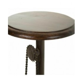 Sgabello Alexandra House Living Marrone Nero Metallo Legno MDF 40 x 73 x 40 cm Pedali