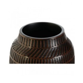 Vaso Home ESPRIT Marrone Nero Resina Coloniale 19 x 19 x 21 cm