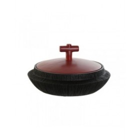 Vaso Home ESPRIT Nero Rosso Resina Orientale 28 x 28 x 15 cm