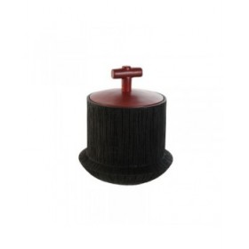 Vaso Home ESPRIT Nero Rosso Resina Orientale 22 x 22 x 25 cm