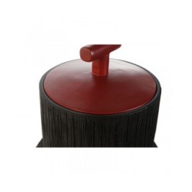 Vaso Home ESPRIT Nero Rosso Resina Orientale 22 x 22 x 25 cm