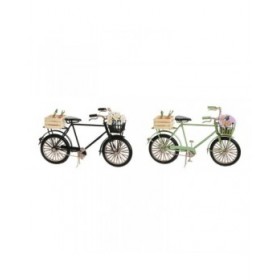 Statua Decorativa Home ESPRIT Nero Menta Bicicletta Vintage 24 x 9 x 13 cm (2 Unità)