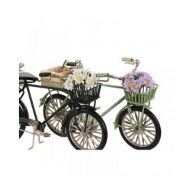 Statua Decorativa Home ESPRIT Nero Menta Bicicletta Vintage 24 x 9 x 13 cm (2 Unità)
