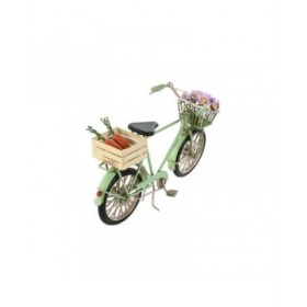 Statua Decorativa Home ESPRIT Nero Menta Bicicletta Vintage 24 x 9 x 13 cm (2 Unità)