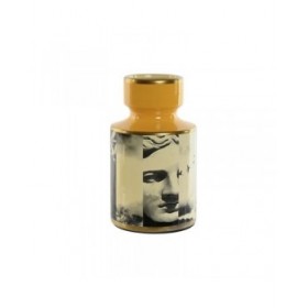 Vaso Home ESPRIT Giallo Nero Dorato Porcellana 14 x 14 x 24,5 cm
