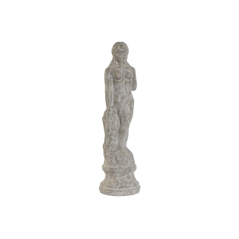 Statua Decorativa Home ESPRIT Grigio Donna Romantico Finitura invecchiata 17 x 17 x 61 cm