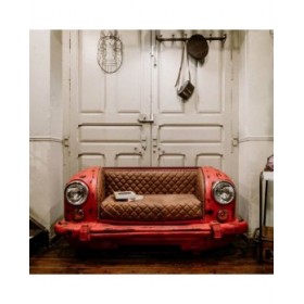 Divano Alexandra House Living Marrone Rosso Macchina 68 x 68 x 157 cm