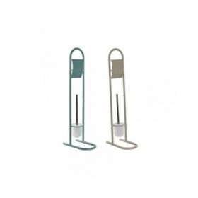 Portarotolo di Carta Igienica Home ESPRIT Bianco Turchese Metallo 30 x 16 x 78,5 cm (2 Unità)