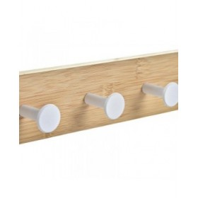 Appendiabiti per Porte Home ESPRIT Bianco Metallo Bambù 38,5 x 4,8 x 25,5 cm