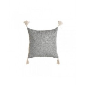 Cuscino Home ESPRIT Bianco Grigio Nappe Boho 45 x 15 x 45 cm