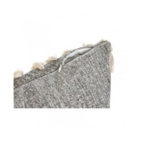 Cuscino Home ESPRIT Bianco Grigio Nappe Boho 45 x 15 x 45 cm