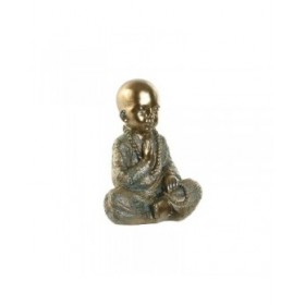 Statua Decorativa Home ESPRIT Dorato Frate Orientale 17 x 13,6 x 21,8 cm