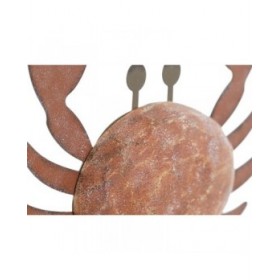 Statua Decorativa Home ESPRIT Azzurro Rosso Naturale Granchio 17,5 x 6 x 29 cm (2 Unità)