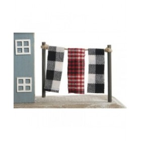 Statua Decorativa Home ESPRIT Azzurro Rosso Multicolore Case 25,5 x 9 x 13,5 cm (2 Unità)