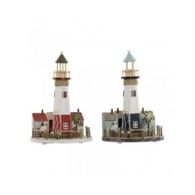 Decorazione luminosa Home ESPRIT Legno Alluminio Faro 20 x 20 x 30,5 cm (2 Unità)
