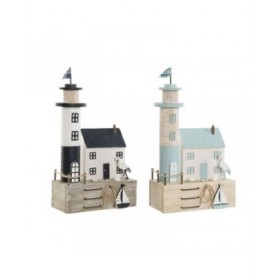 Statua Decorativa Home ESPRIT Azzurro Blu Marino 17 x 8,5 x 30 cm (2 Unità)