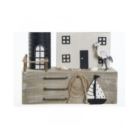 Statua Decorativa Home ESPRIT Azzurro Blu Marino 17 x 8,5 x 30 cm (2 Unità)