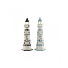 Decorazione luminosa Home ESPRIT Legno Marinaio Faro 14 x 14 x 40 cm (2 Unità)