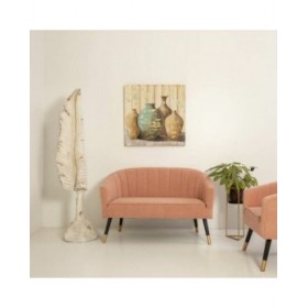 Vaso Alexandra House Living Nero Dorato Metallo 23 x 60 x 23 cm Con supporto