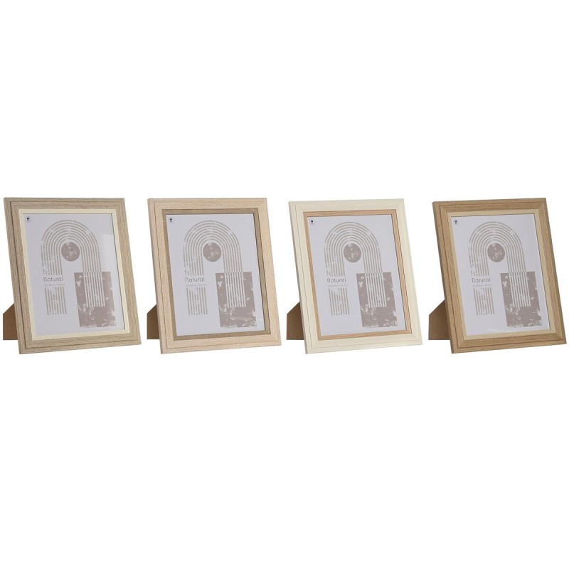 Cornice Portafoto Home ESPRIT Cristallo Legno MDF Scandinavo 23 x 2,8 x 28 cm (4 Unità)