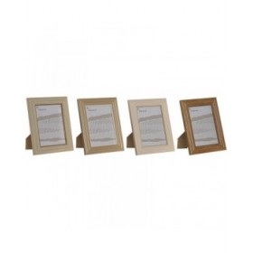 Cornice Portafoto Home ESPRIT Multicolore Cristallo polistirene 19,2 x 1,6 x 24,2 cm (4 Unità)