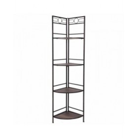 Scaffale ad Angolo Alexandra House Living Nero Dorato Metallo Legno MDF 36 x 165 x 50 cm