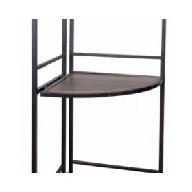 Scaffale ad Angolo Alexandra House Living Nero Dorato Metallo Legno MDF 36 x 165 x 50 cm