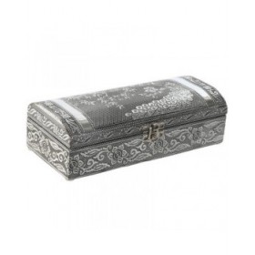 Scatola-Portagioie Home ESPRIT Verde Argentato Legno Alluminio 22,5 x 10 x 6,5 cm